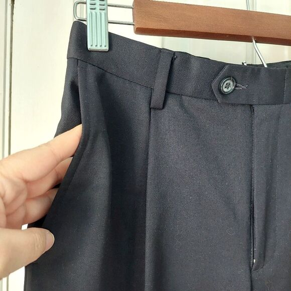 Nordstrom 100% Worsted Wool Black Pleated Dress Pants w/ Pockets Sz 14R/127 - Picture 4 of 10